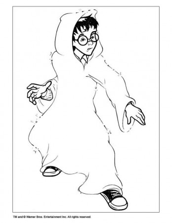 Harry potter with invisible cape coloring pages - Hellokids.com