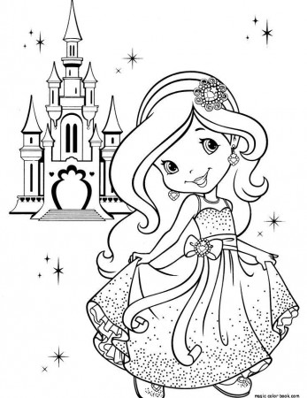 Princess girl coloring pages online free castle crown