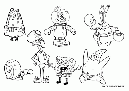 spongebob and sandy coloring pages printable | Only Coloring Pages