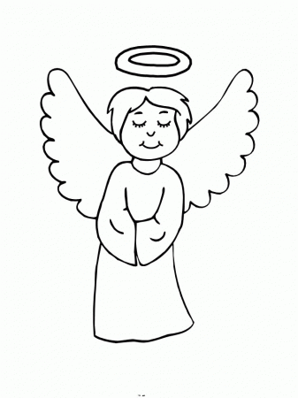 Christmas Angel Closing Eyes Coloring Pages For Kids #FB ...