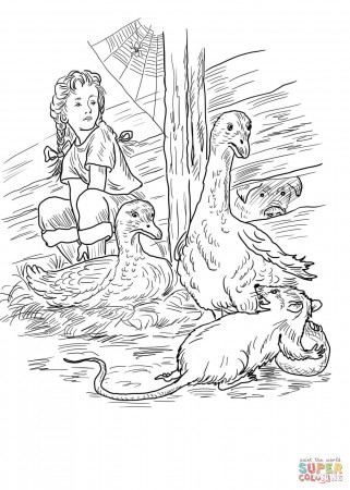 Charlotte, Fern, Gooses, Templeton and Wilbur coloring page | Free ...
