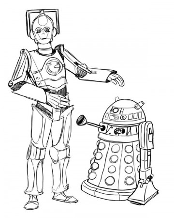 Cyberman/C3PO Dalek/R2D2 sketch | These two were kinda diffi… | Flickr
