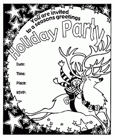 Seasons Greetings Party Invitation - Reindeer Coloring Page | crayola.com