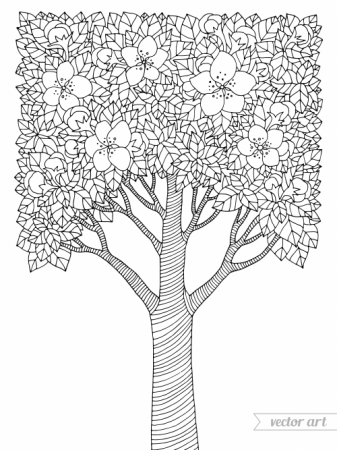 Blossom Tree Coloring Page - KidsPressMagazine.com