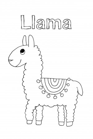 Kids Cute Llama Coloring Page | Coloring pages, Funny coloring book, Free coloring  pages