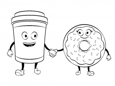 Donut Coloring Pages, 70 Pieces Print for free A4 | WONDER DAY — Coloring  pages for children and adults