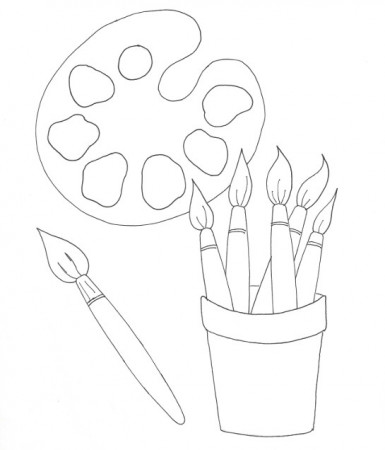 Painter's Palette Coloring Page – Wee Folk Art