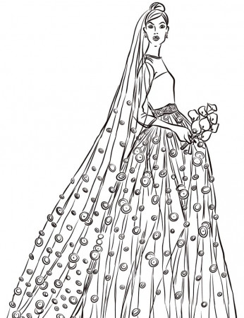 Beautiful Bride Coloring Page - Free Printable Coloring Pages for Kids