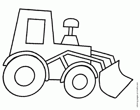 Preschool coloring. Bulldozer picture || COLORING-PAGES-PRINTABLE.COM