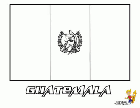 Flag Of Guatemala Coloring Page