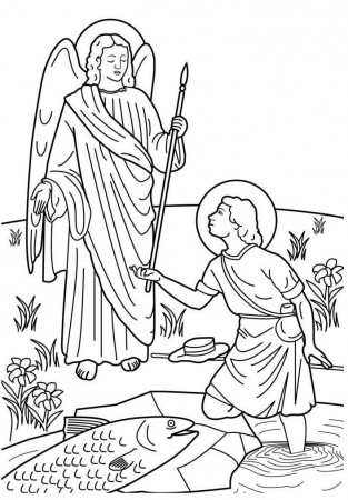 Archangel Raphael Coloring Page - Coloring Pages For All Ages