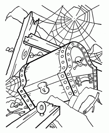 Real Treasure Hunts: Cryptic Treasures: Treasure Chest Coloring Pages