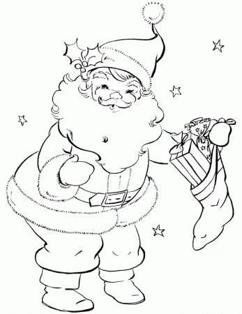 Santa Claus Happy Christmas Coloring Page - Christmas Coloring 