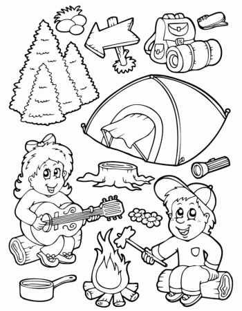 Inspirational Kids Camping Coloring Pages | Laptopezine.