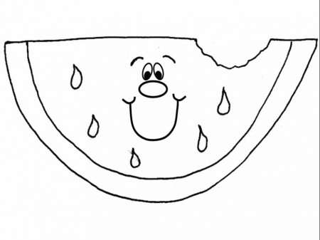 Piece Watermelon Smile Coloring Pages - Food Coloring Pages 