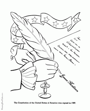 Patriotic Symbols - US Constitution Coloring Page 006