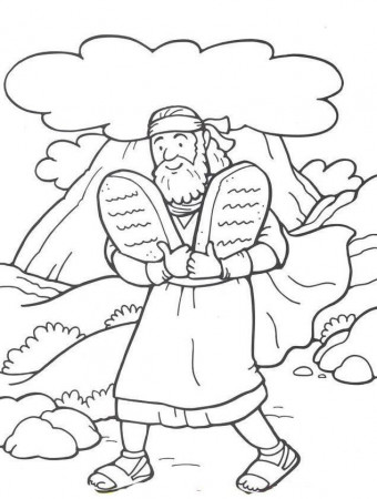48 Moses and the 10 Commandments | Bible - Coloring Pages