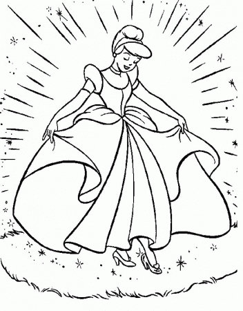 Princess Cinderella Is A Very Beautiful Coloring Pages 