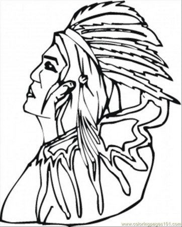Coloring Pages Old Red Indian (Countries > USA) - free printable 