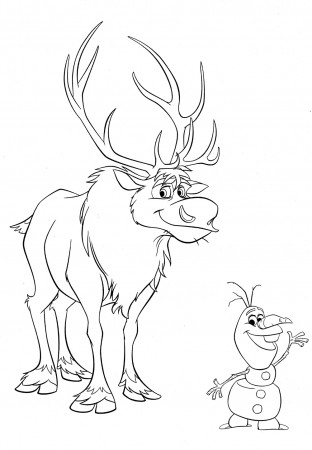 Coloring Pages : Olaf Coloring Pages With Sven Amazing Free ...