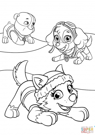 Coloring Pages : Coloring Pages Everest Plays With Skye And ...