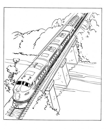 Train on the Bridge 1 Coloring Page - Free Printable Coloring Pages for Kids
