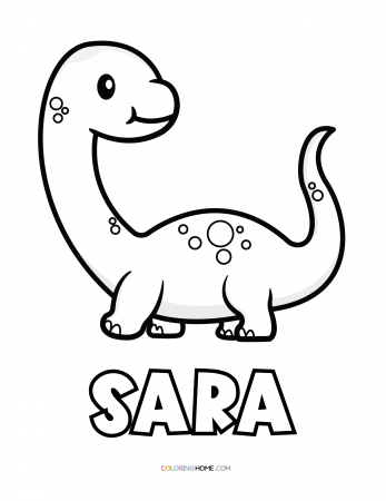 Sara dinosaur coloring page