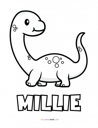 Millie dinosaur coloring page