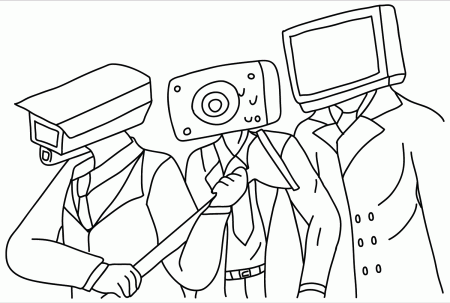 Cameramen, Speakerman, TV Man Coloring Page - Free Printable Coloring Pages