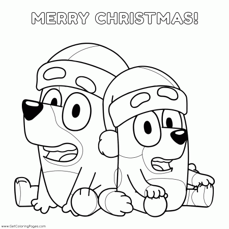 Bluey Christmas coloring pages