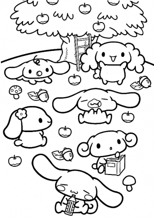 Hello Kitty Cinnamoroll coloring pages