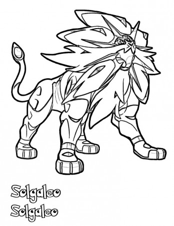 Solgaleo Pokemon Sun And Moon Coloring Page - Free Printable Coloring Pages  for Kids