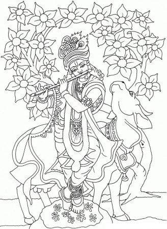 Krishna 1 Coloring Page - Free Printable Coloring Pages for Kids