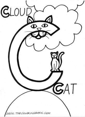 C for Cloud, Cat | Letter c coloring pages, Coloring pages, Alphabet coloring  pages