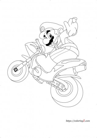Mario Motorcycle Coloring Pages - 2 Free Coloring Sheets (2021)