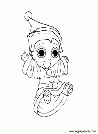 Baby Elf Jumping With Joy Coloring Page ...