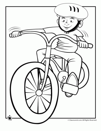 Boy Riding Bike Coloring Page | Woo! Jr. Kids Activities