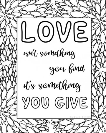 Free Printable Love Quotes Coloring Sheets - Sarah Titus