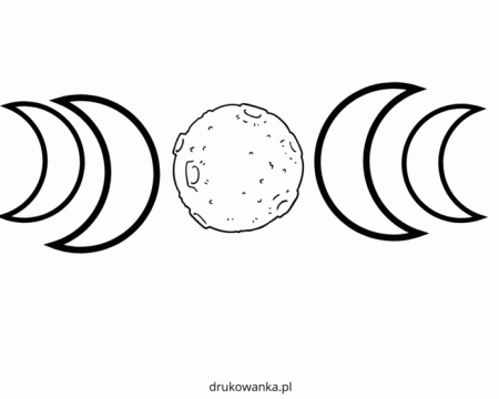 Moon phases coloring book to print and online