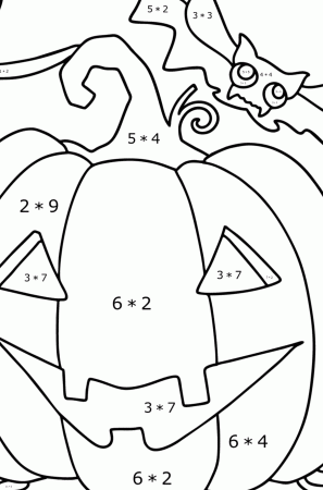 Bat and pumpkin - Halloween Coloring pages for Adults