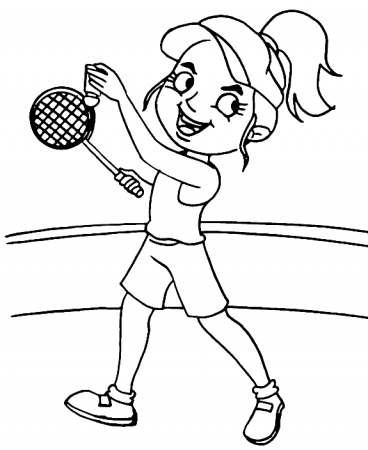 Girl Playing Badminton Coloring Pages - Badminton Coloring Pages - Coloring  Pages For Kids And Adults