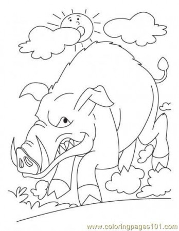Wild boar Coloring Page for Kids - Free Boar Printable Coloring Pages  Online for Kids - ColoringPages101.com | Coloring Pages for Kids