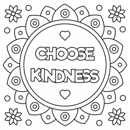 Choose Kindness Coloring Page - Free Printable Coloring Pages for Kids