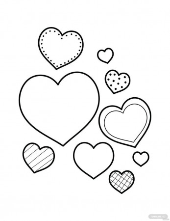 Free Heart Coloring Page for Kids - EPS, Illustrator, JPG, PNG, PDF, SVG |  Template.net