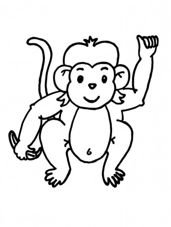 cute cartoon monkey coloring pages - Clip Art Library