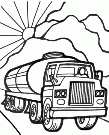 Cistern truck coloring image