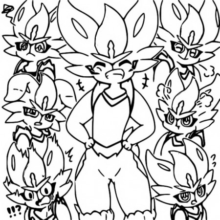 Coloring page Popular pokémon : Cinderace 11