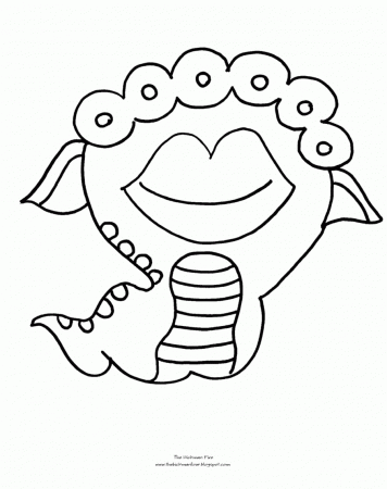 Cute Halloween Monsters Coloring Pages - HalloweenFunky.com