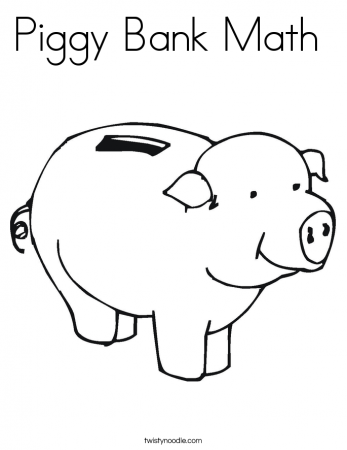 Piggy Bank Math Coloring Page - Twisty Noodle