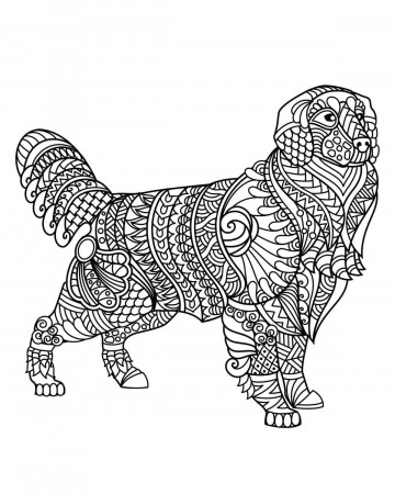 Antistress Dog Coloring Pages | Print and Color